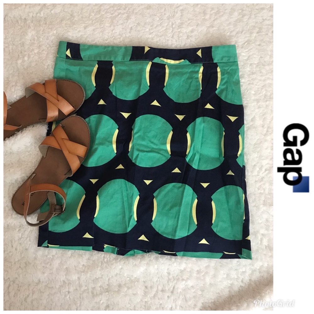 Gap Green and Blue Pattern Pencil Skirt